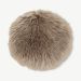 LASKI artificial Lambskin Round cushion, Beige, Ø35cm front view