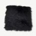 Quadratisches Kunstlammfellkissen LASKI, Schwarz 40 x 40 cm Frontansicht