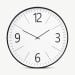 Bon Wall Clock, Black steel & white plastic front view