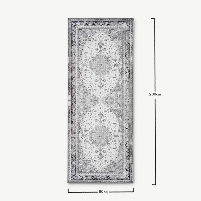 Tapis de couloir Cuba noir et blanc 80x200cm Furnicher