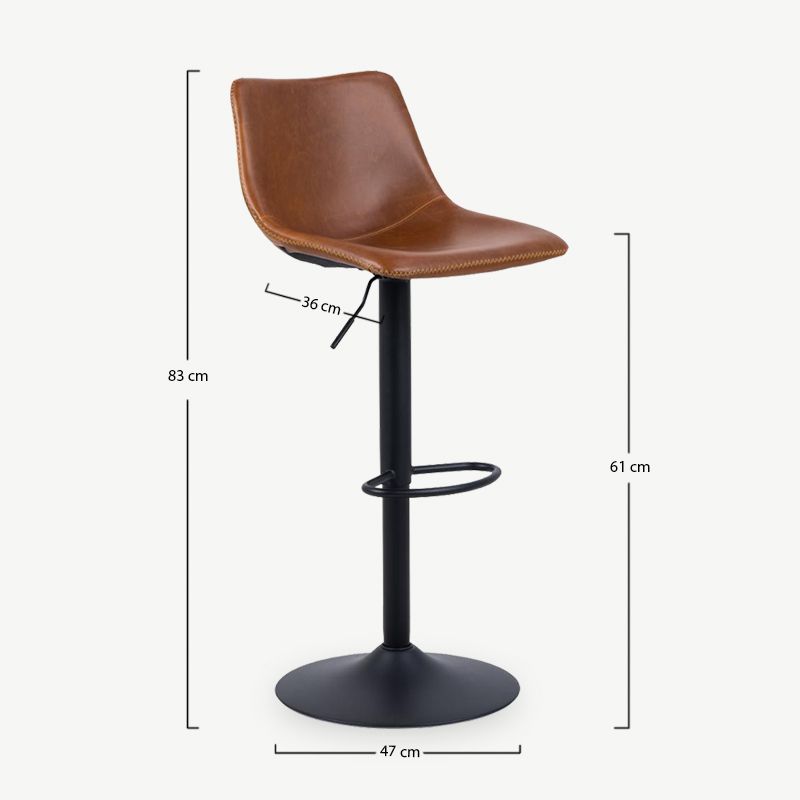 Cognac leather 2024 bar stool