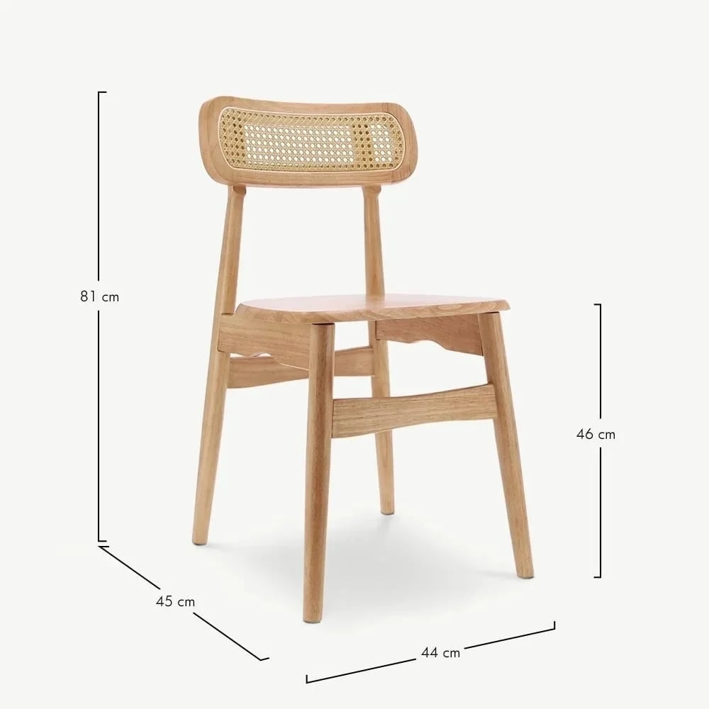 Jenson Houten Eetkamerstoel, Rotan & Natuurlijk