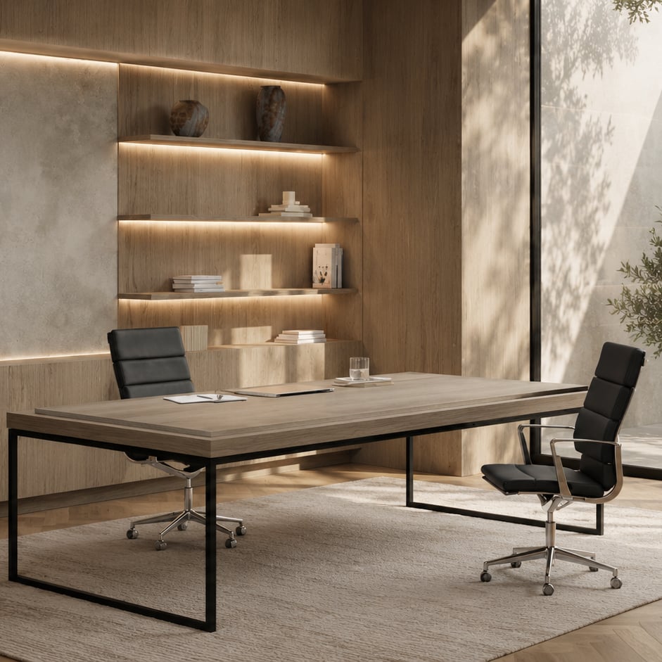 Chaise de Bureau Maci, Cuir Noir, Dossier Haut view 6