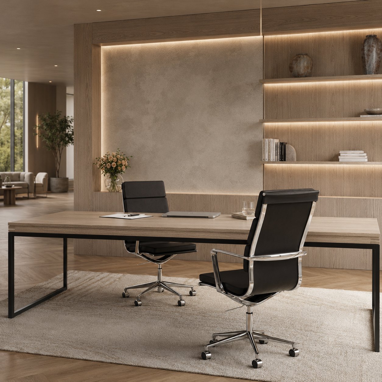 Maci Bureaustoel, Bruin Leer, Hoge Rug view 6