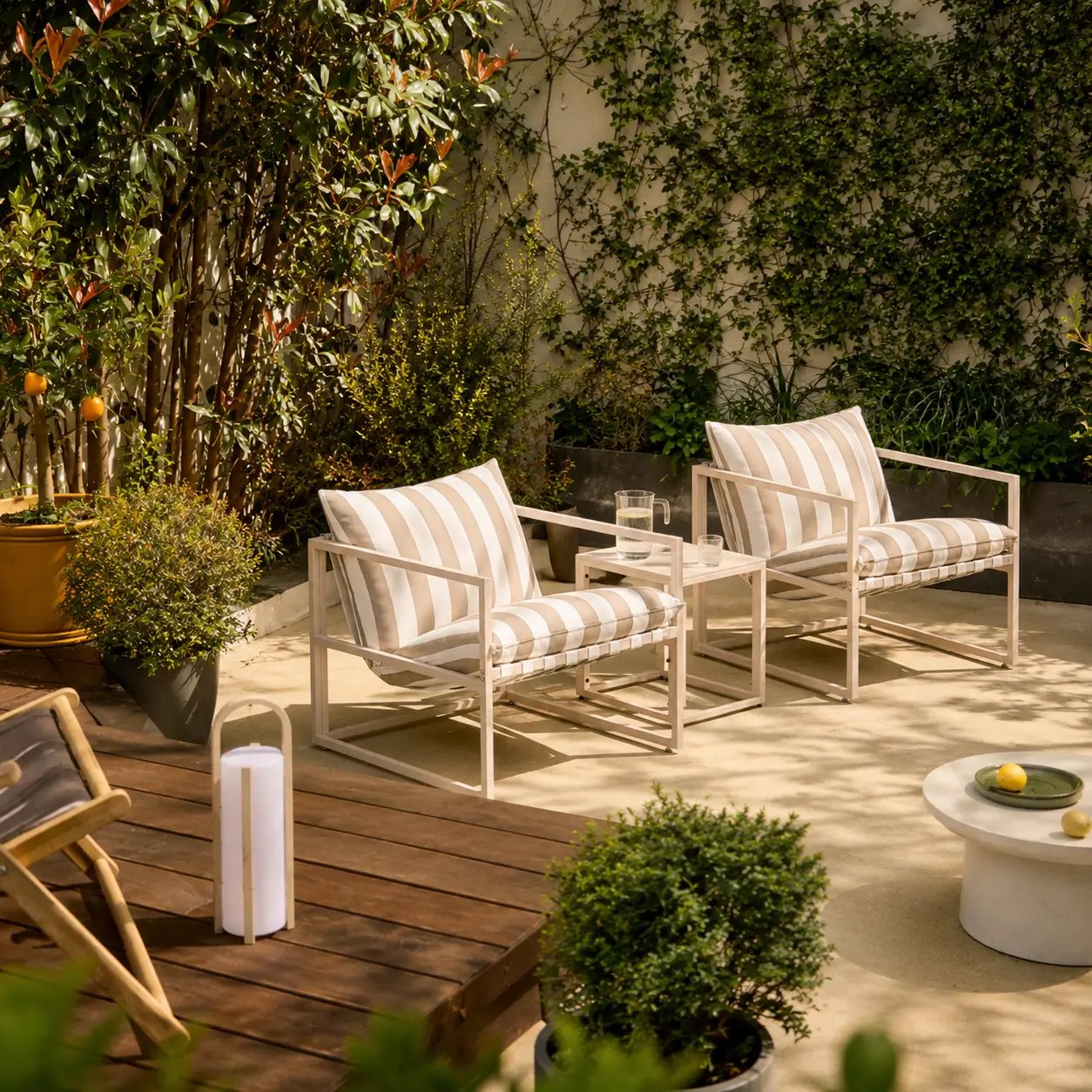 Ensemble de Salon de Jardin Murano, Acier Beige view 2