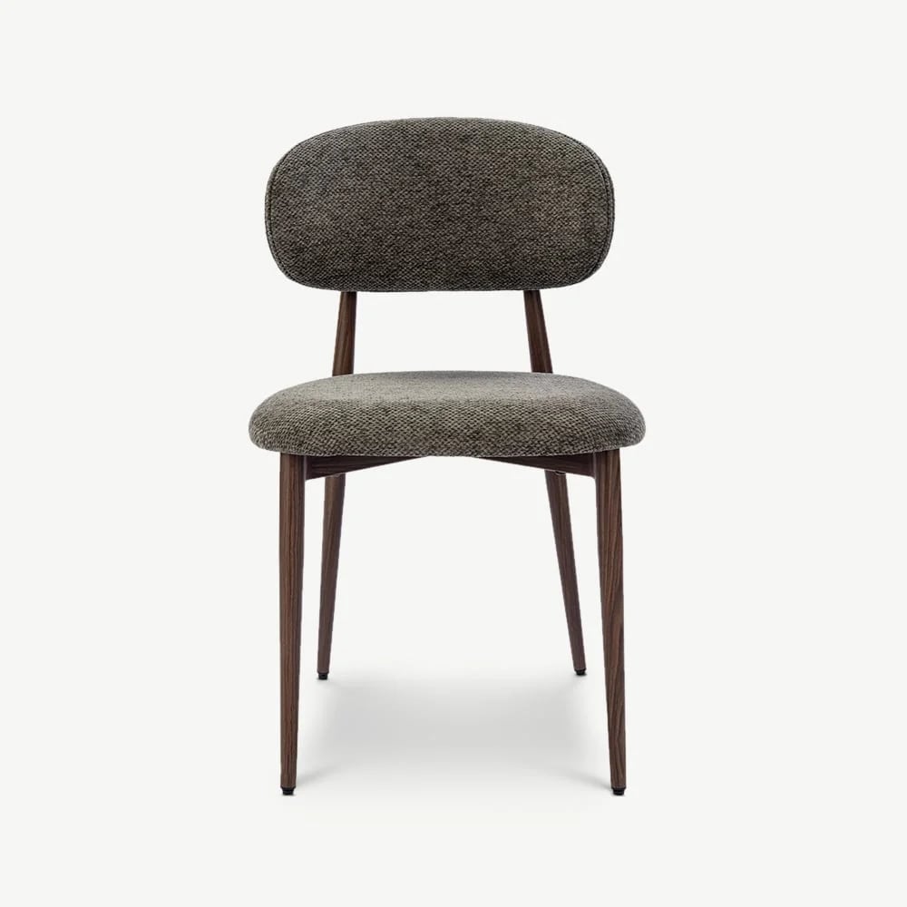 Rabiah Dining Chair, Anthracite Fabric, Walnut