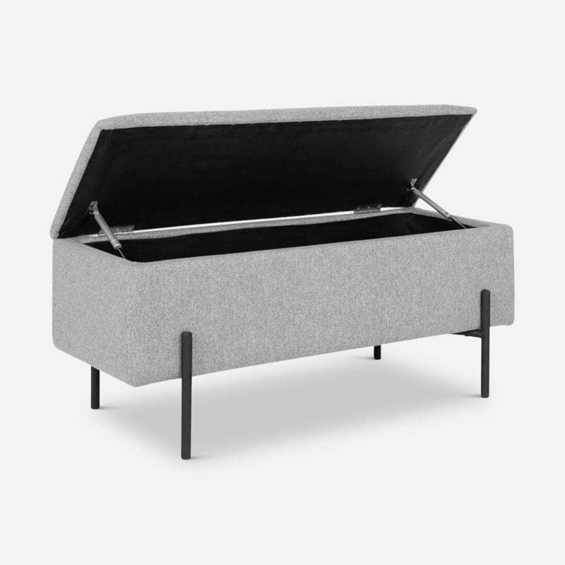 Watson Bank, hellgraues Polyester & Aufbewahrung Schrägansicht
