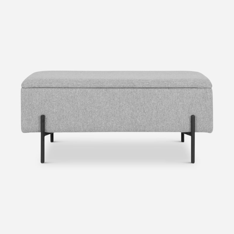 Watson Bank, hellgraues Polyester & Aufbewahrung Frontansicht
